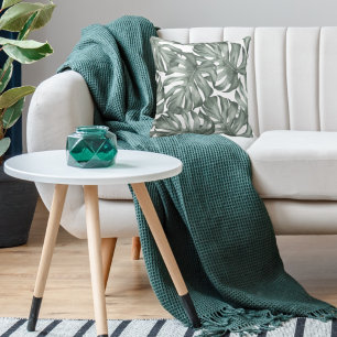 熱帯水色オアシスモダンパタ葉ーン アウトドアクッション