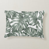 熱帯水色オアシスモダンパタ葉ーン アクセントクッション (裏面)