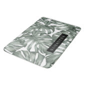 熱帯水色オアシスモダンパタ葉ーン バスマット (アングル)