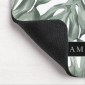 熱帯水色オアシスモダンパタ葉ーン マウスパッド (コーナー)