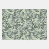 熱帯水色オアシスモダンパタ葉ーン ラッピングペーパーシート (正面2)