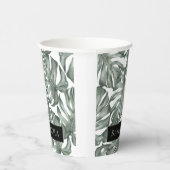 熱帯水色オアシスモダンパタ葉ーン 紙コップ (右)