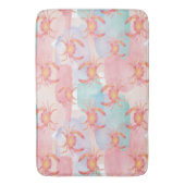 熱帯水色カニ模様の沿岸風 バスマット (正面縦)