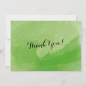 熱帯水色グリーンモンステラ葉結婚ズ サンキューカード (裏面)