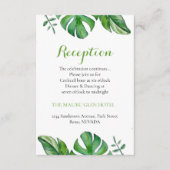 熱帯水色グリーンモンステラ葉 エンクロージャーカード (正面)