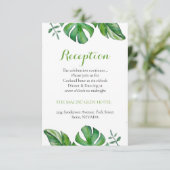 熱帯水色グリーンモンステラ葉 エンクロージャーカード (スタンド正面)