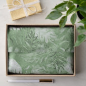 熱帯水色グリーン葉 薄葉紙 (ギフト)