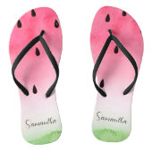 熱帯水色スイカパーソナライズされたスライス ビーチサンダル (ソール)