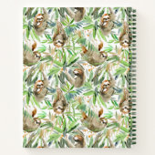 熱帯水色ナマケモノ柄 ノートブック (裏面)