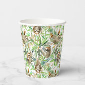 熱帯水色ナマケモノ柄 紙コップ (裏面)