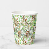 熱帯水色ナマケモノ柄 紙コップ (右)