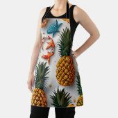 熱帯水色パイナップルシームレスパターン エプロン (インサイチュ)