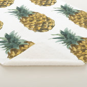熱帯水色パイナップルシームレスパターン シェルパブランケット (3/4)