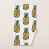 熱帯水色パイナップルシームレスパターン バスタオルセット (ハンドタオル)