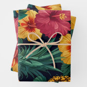 熱帯水色パイナップルシームレスパターン ラッピングペーパーシート (インサイチュ)