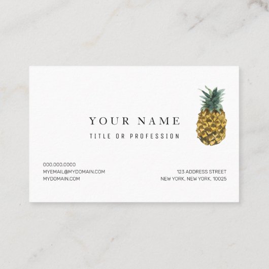 熱帯水色パイナップルシームレスパターン 名刺 (裏面)