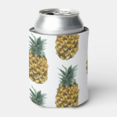 熱帯水色パイナップルシームレスパターン 缶クーラー (缶正面)