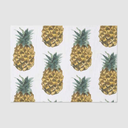 熱帯水色パイナップルシームレスパターン 薄葉紙 (正面)
