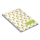 熱帯水色パイナップルパターン ノートブック (右側)