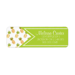 熱帯水色パイナップルパターン ラベル