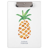 熱帯水色パイナップルパーソナライズされた クリップボード (正面)