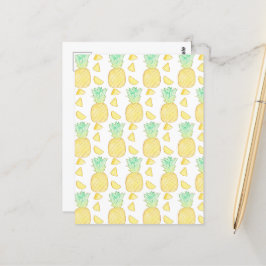 熱帯水色パイナップル ポストカード