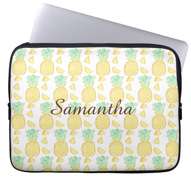 熱帯水色パイナップル ラップトップスリーブ (正面)
