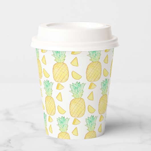 熱帯水色パイナップル 紙コップ (正面)