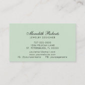 熱帯水色パームツリーズジュエリーデザイナー 名刺 (裏面)