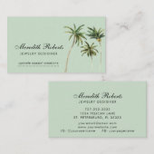 熱帯水色パームツリーズジュエリーデザイナー 名刺 (正面/裏面)