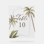 熱帯水色パームツリーズボヘミアン結婚ズ アクリルサイン (正面)