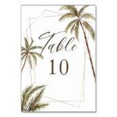 熱帯水色パームツリーズボヘミアン結婚ズ テーブルナンバー (正面)