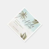 熱帯水色パームツリーベビーシャワーへようこそ スタンダードカクテルナプキン (角)