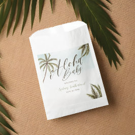 熱帯水色パームツリーベビーシャワーへようこそ フェイバーバッグ