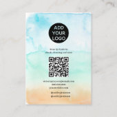 熱帯水色ビーチQrロゴイヤリングディスプレイ 名刺 (裏面)