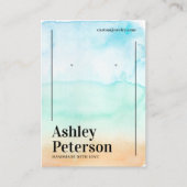 熱帯水色ビーチQrロゴイヤリングディスプレイ 名刺 (正面)