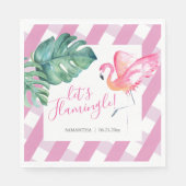 熱帯水色ピンクフラミンゴナプキンズ スタンダードランチョンナプキン (正面)