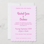 熱帯水色フラミンゴピンクパーム結婚ズ 招待状 (正面)