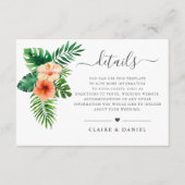 熱帯水色フローラグリーン結婚詳細 エンクロージャーカード (正面)