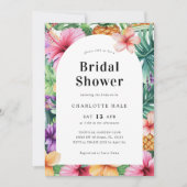 熱帯水色フローラブライダルシャワー 招待状 (正面)