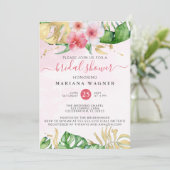 熱帯水色フローラブライダルシャワー 招待状 (スタンド正面)