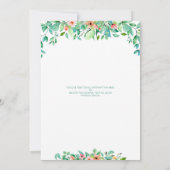 熱帯水色フローラルアウ(ハワイ式宴会)ブライダルシャワー 招待状 (裏面)
