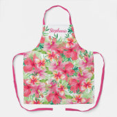 熱帯水色フローラ パーソナライズされた エプロン (正面)