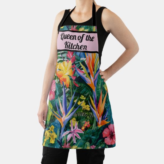 熱帯水色フローラ パーソナライズされた エプロン (インサイチュ)