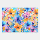 熱帯水色フローラ ラッピングペーパーシート (正面2)