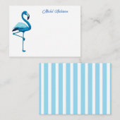 熱帯水色ブルーフラミンゴ ノートカード (正面/裏面)
