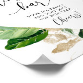 熱帯水色モンステラミモサバー徴候 ポスター (角)