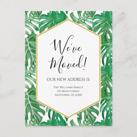 熱帯水色引っ越し案内はがき ポストカード (正面)