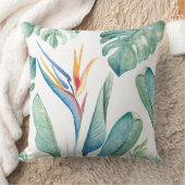 熱帯水色植物園と緑 クッション (ブランケット)