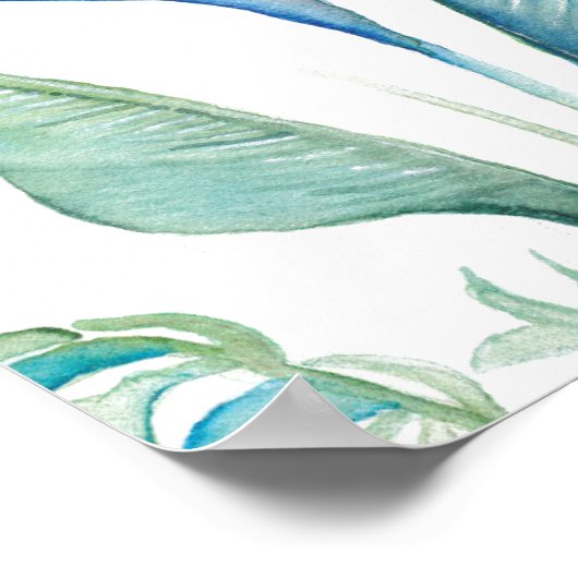 熱帯水色植物園と緑 ポスター (角)